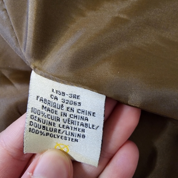 Genuine Leather Jacket in brown / camel Brand Rezult, collar, - Picture 6 of 10